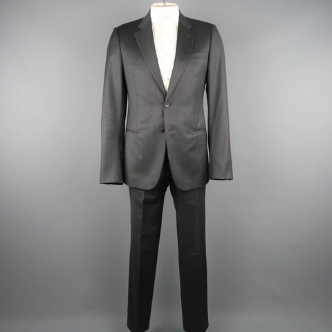 GIORGIO ARMANI 42 Charcoal Window Pane Wool Notch Lapel 2 pc Suit GIORGIO ARMANI