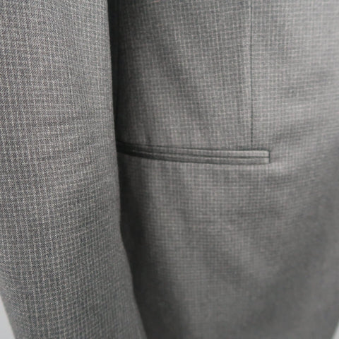 GIORGIO ARMANI 42 Charcoal Window Pane Wool Notch Lapel 2 pc Suit GIORGIO ARMANI