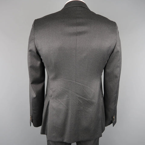 GIORGIO ARMANI 42 Charcoal Window Pane Wool Notch Lapel 2 pc Suit GIORGIO ARMANI