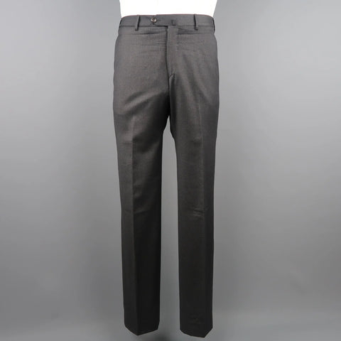GIORGIO ARMANI 42 Charcoal Window Pane Wool Notch Lapel 2 pc Suit GIORGIO ARMANI