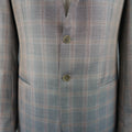 GIORGIO ARMANI 42 Long Grey & Orange Window Pane Wool / Silk Sport Coat GIORGIO ARMANI