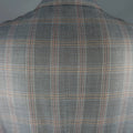 GIORGIO ARMANI 42 Long Grey & Orange Window Pane Wool / Silk Sport Coat GIORGIO ARMANI