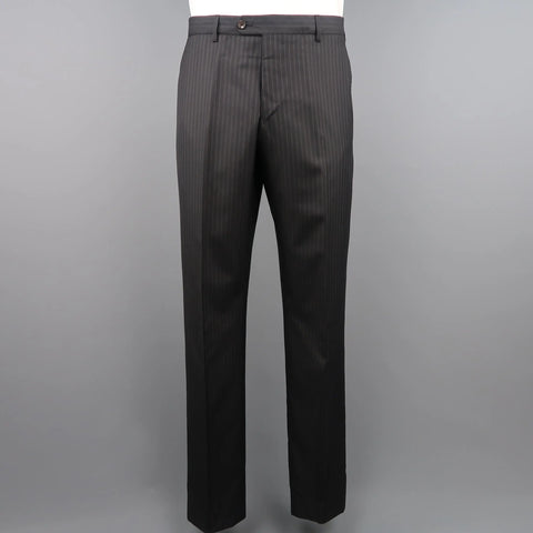 GIORGIO ARMANI 44 Regular Charcoal Stripe Wool Peak Lapel 2 pc Suit GIORGIO ARMANI