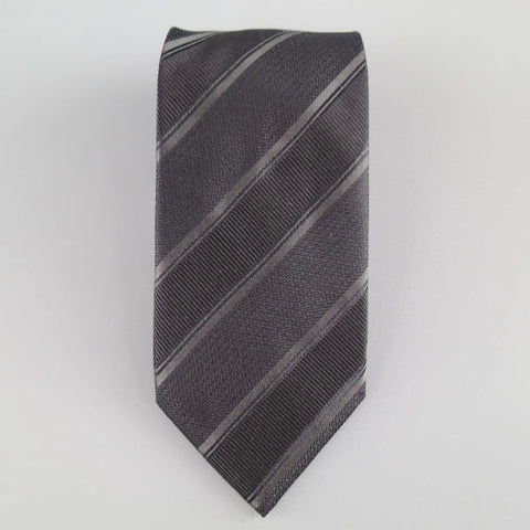 GIORGIO ARMANI Black on Black Diagonal Striped Silk Tie GIORGIO ARMANI
