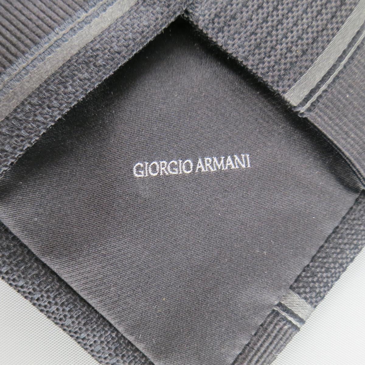 GIORGIO ARMANI Black on Black Diagonal Striped Silk Tie