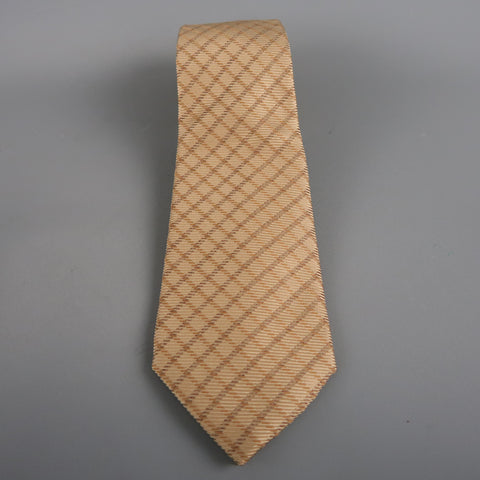 GIORGIO ARMANI Gold Silk Red All Over Striped Tie