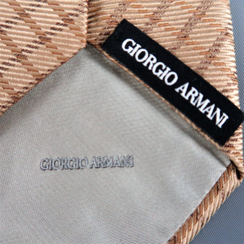 GIORGIO ARMANI Gold Silk Red All Over Striped Tie
