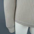 GIORGIO ARMANI Size 10 Light Gray Ribbed Cashmere Collared Pullover GIORGIO ARMANI
