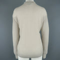 GIORGIO ARMANI Size 10 Light Gray Ribbed Cashmere Collared Pullover GIORGIO ARMANI