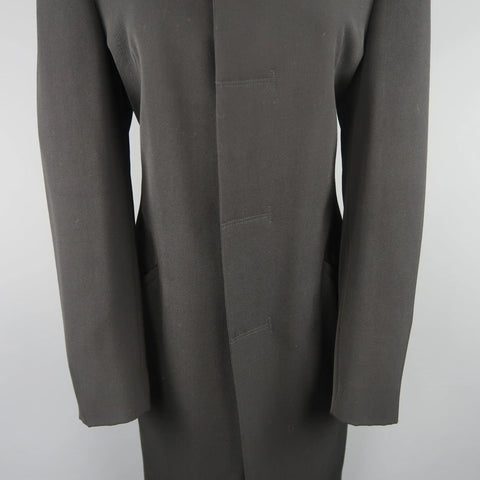 GIORGIO ARMANI Size 12 Black Wool Collared Hidden Placket Snap Car Coat GIORGIO ARMANI