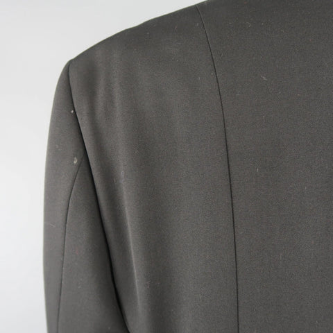 GIORGIO ARMANI Size 12 Black Wool Collared Hidden Placket Snap Car Coat GIORGIO ARMANI