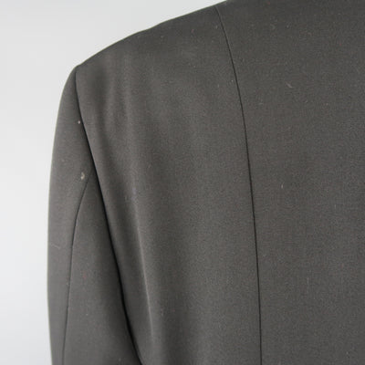 GIORGIO ARMANI Size 12 Black Wool Collared Hidden Placket Snap Car Coat