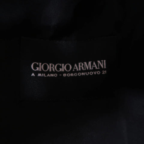 GIORGIO ARMANI Size 12 Black Wool Collared Hidden Placket Snap Car Coat GIORGIO ARMANI