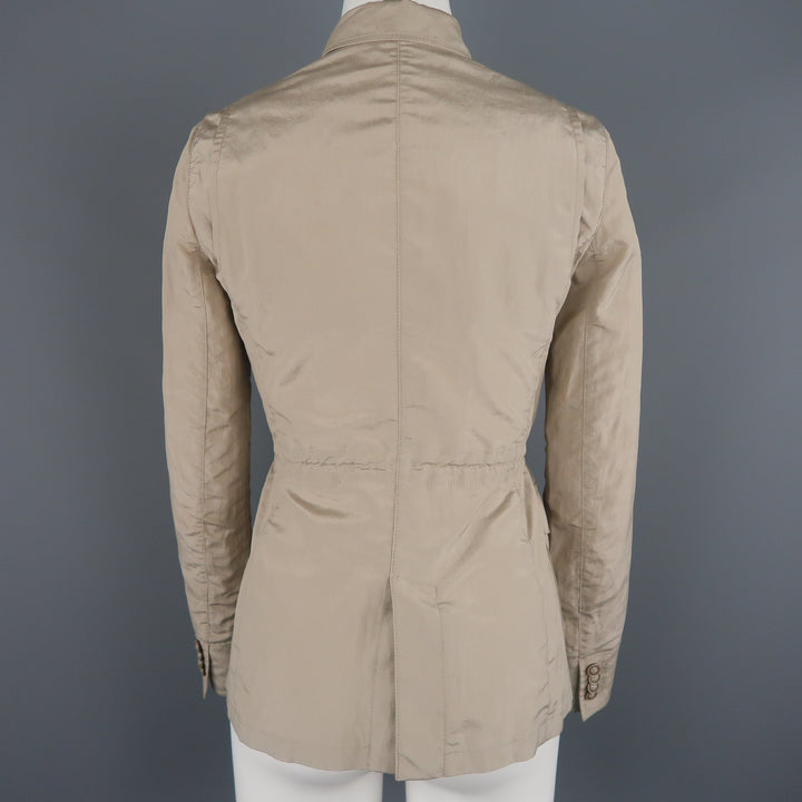 GIORGIO ARMANI Size 2 Khaki Silk Blend Safari Jacket
