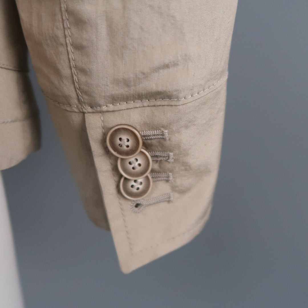 GIORGIO ARMANI Size 2 Khaki Silk Blend Safari Jacket