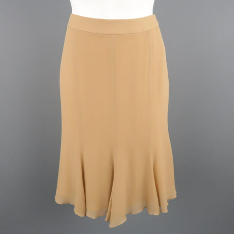 GIORGIO ARMANI Size 6 Beige Silk Skirt GIORGIO ARMANI