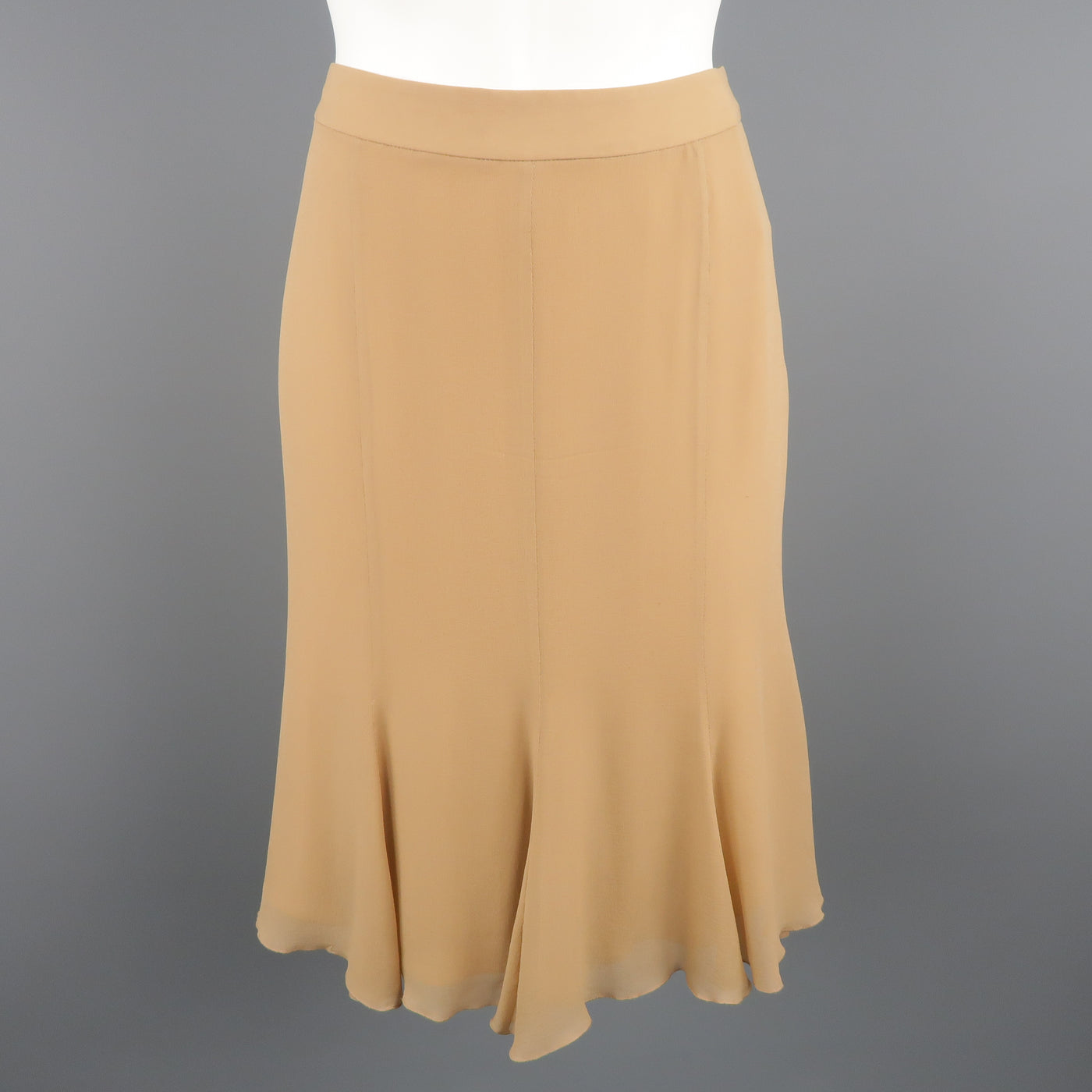 GIORGIO ARMANI Size 6 Beige Silk Skirt