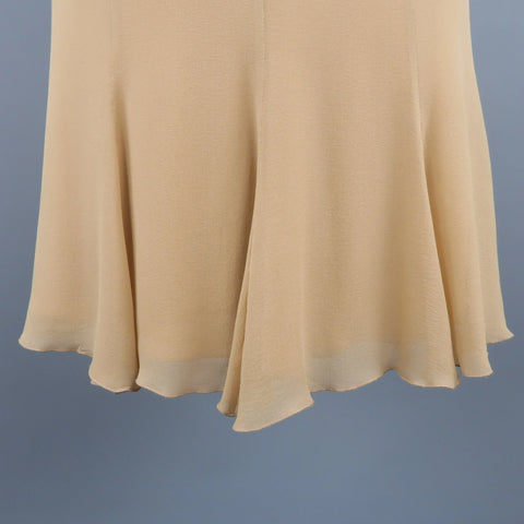 GIORGIO ARMANI Size 6 Beige Silk Skirt GIORGIO ARMANI