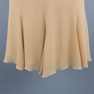 GIORGIO ARMANI Size 6 Beige Silk Skirt