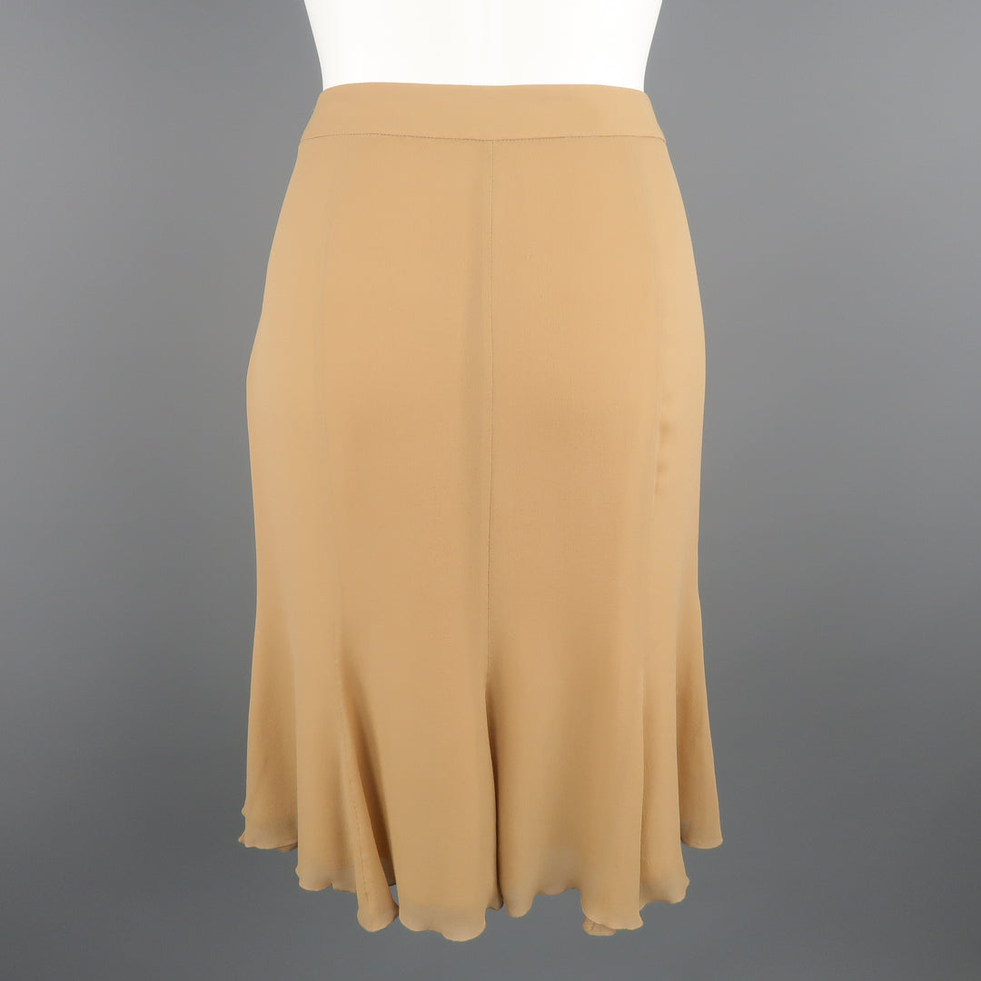GIORGIO ARMANI Size 6 Beige Silk Skirt
