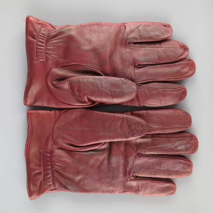 GIORGIO ARMANI Size M Burgundy Lamb Skin Leather Gloves