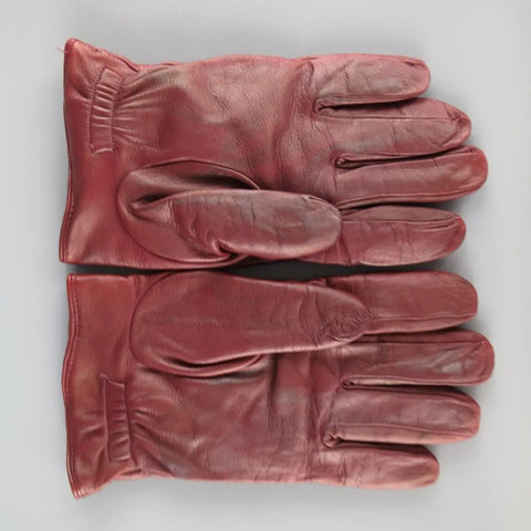 GIORGIO ARMANI Size M Burgundy Lamb Skin Leather Gloves GIORGIO ARMANI