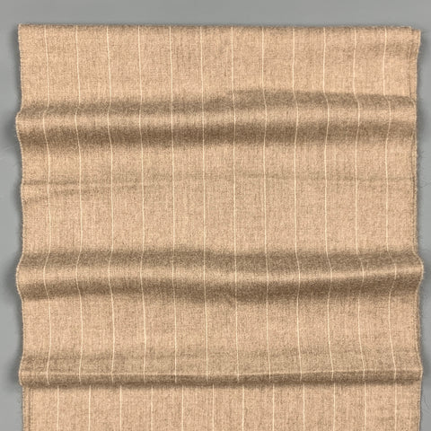 GIORGIO ARMANI Taupe Cashmere Stripe Scarf