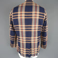 GITMAN BROS 44 Navy & Peach Plaid Cotton Notch Lapel Sport Coat GITMAN BROS