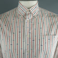 GITMAN VINTAGE Size L White Stripe Cotton Button Down Long Sleeve Shirt GITMAN VINTAGE