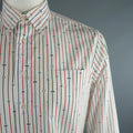GITMAN VINTAGE Size L White Stripe Cotton Button Down Long Sleeve Shirt GITMAN VINTAGE
