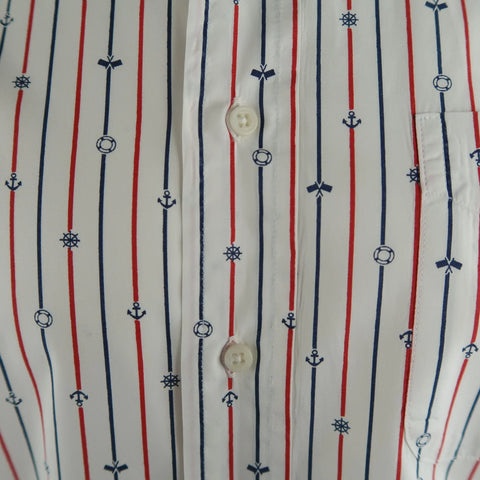 GITMAN VINTAGE Size L White Stripe Cotton Button Down Long Sleeve Shirt GITMAN VINTAGE