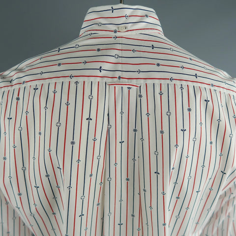 GITMAN VINTAGE Size L White Stripe Cotton Button Down Long Sleeve Shirt GITMAN VINTAGE