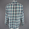 GITMAN VINTAGE Size XL Aqua Blue Plaid Cotton Long Sleeve Button Down Shirt GITMAN VINTAGE