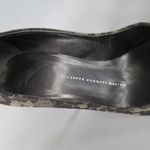 GIUSEPPE ZANOTTI Size 7.5 Grey Black Lace Pumps GIUSEPPE ZANOTTI
