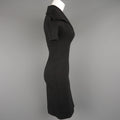 GIVENCHY Size S Black Jersey Wide Collared Polo Sheath Dress GIVENCHY