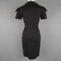 GIVENCHY Size S Black Jersey Wide Collared Polo Sheath Dress GIVENCHY