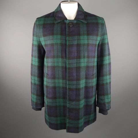 GOLDEN BEAR X UNIONMADE Large Blackwatch Plaid Wool Coat GOLDEN BEAR X UNIONMADE