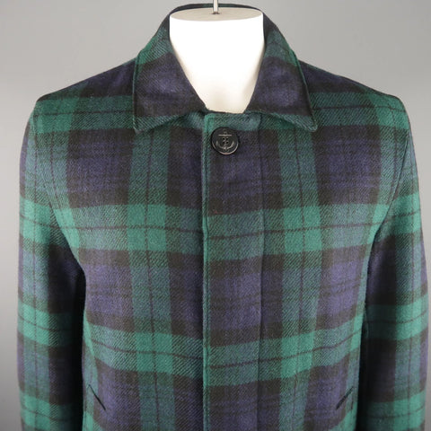 GOLDEN BEAR X UNIONMADE Large Blackwatch Plaid Wool Coat GOLDEN BEAR X UNIONMADE