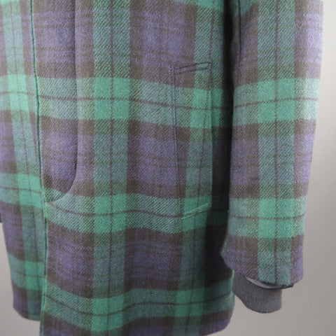 GOLDEN BEAR X UNIONMADE Large Blackwatch Plaid Wool Coat GOLDEN BEAR X UNIONMADE