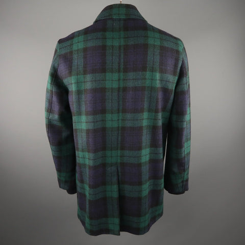 GOLDEN BEAR X UNIONMADE Large Blackwatch Plaid Wool Coat GOLDEN BEAR X UNIONMADE
