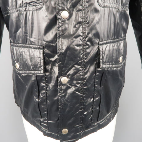GUCCI 36 Black Shiny High Collar Puff Jacket