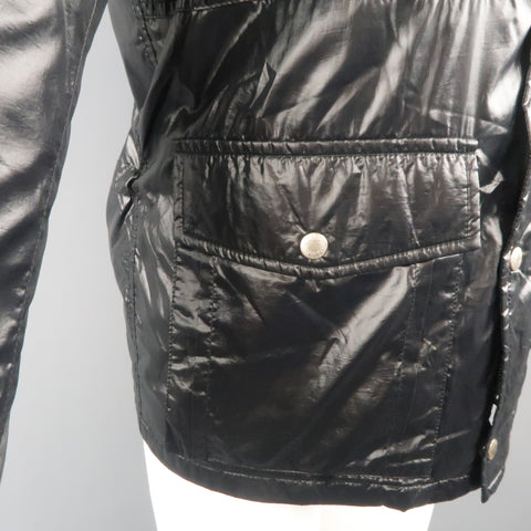 GUCCI 36 Black Shiny High Collar Puff Jacket