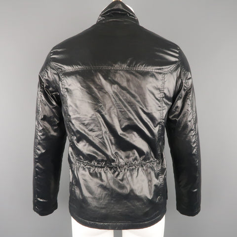 GUCCI 36 Black Shiny High Collar Puff Jacket