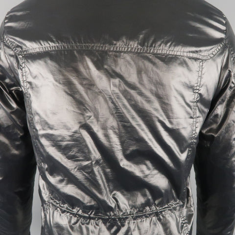 GUCCI 36 Black Shiny High Collar Puff Jacket