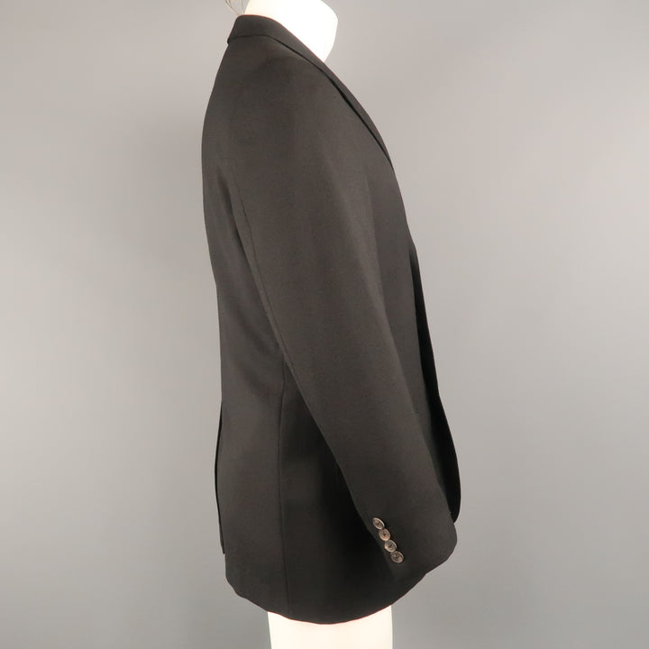 GUCCI 36 Black Solid Wool / Mohair Glenplaid Textured Sport Coat