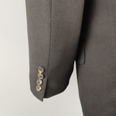 GUCCI 36 Black Solid Wool / Mohair Glenplaid Textured Sport Coat