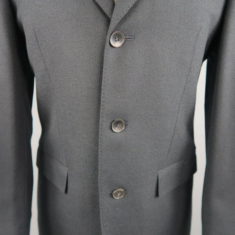 GUCCI 36 Navy Woven Wool / Mohair Notch Lapel Sport Coat GUCCI