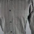 GUCCI Size S Black & Grey Stripe Cotton Long Sleeve Fitted Shirt GUCCI