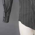 GUCCI Size S Black & Grey Stripe Cotton Long Sleeve Fitted Shirt GUCCI