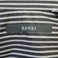 GUCCI Size S Black & Grey Stripe Cotton Long Sleeve Fitted Shirt GUCCI